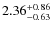 $2.36^{\rm +0.86}_{-0.63}$
