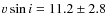 $v\sin i=11.2\pm2.8$