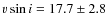 $v\sin i=17.7\pm2.8$