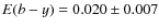 $E(b-y) = 0.020\pm0.007$
