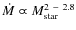 $\dot{M} \varpropto M^{2~-~2.8}_{\rm star}$