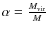 $\alpha=\frac{M_{{\rm vir}}}{M}$