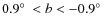 $0.9\hbox{$^\circ$ }<b<-0.9\hbox{$^\circ$ }$