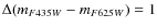 $\Delta (m_{F435W}-m_{F625W})=1$