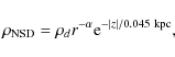 \begin{displaymath}\rho_{\rm NSD}=\rho_d r^{-\alpha}{\rm e}^{-\vert z\vert/0.045 ~{\rm kpc}},
\end{displaymath}