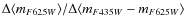 $\Delta \langle m_{F625W} \rangle
/\Delta \langle m_{F435W}-m_{F625W}\rangle$