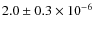 $2.0\pm0.3 \times 10^{-6}$