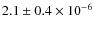 $2.1\pm0.4 \times 10^{-6} $