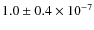 $1.0 \pm 0.4 \times 10^{-7}$