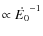 $\propto \dot{E_0}^{-1}$