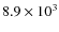 $8.9\times 10^3$