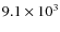 $9.1\times 10^3$
