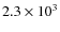 $2.3\times 10^3 $