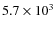 $5.7\times 10^3 $