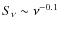 $S_{\nu} \sim \nu^{-0.1}$