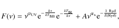 \begin{displaymath}F(\nu)=\nu^{\alpha_{\rm UV}}{\rm e}^{-\frac{h\nu}{kT_{\rm BB}...
...u^{\alpha_{\rm x}}{\rm e}^{-\frac{1~{\rm Ryd}}{E({\rm Ryd})}},
\end{displaymath}