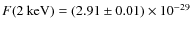 $F(2 ~{\rm keV})=(2.91\pm0.01)\times 10^{-29}$