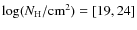$\log (N_{\rm H}/{\rm cm^{2}})=[19,24]$