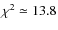 $\chi^2 \simeq 13.8$