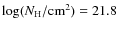 $\log (N_{\rm H}/{\rm cm^{2}})=21.8$