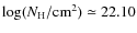 $\log (N_{\rm H}/{\rm cm^{2}})\simeq 22.10$