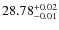 $28.78_{\rm -0.01}^{+0.02}$