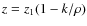 $z=z_1(1-k/\rho)$