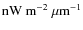 ${\rm nW~m^{-2}~\mu m^{-1}}$