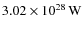 $\unit[3.02 \times 10^{28}]{W}$