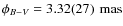 $\phi_{B-V} = \unit[3.32(27)]~{\rm mas}$