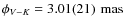 $\phi_{V-K} = \unit[3.01(21)]~{\rm mas}$