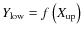 $Y_{\rm low} = f\left(X_{\rm up}\right)$