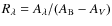 $R_{\lambda} = {A_{\lambda}}/(A_{\rm B}-A_{V})$