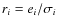 $r_{i} = e_{i}/\sigma_{i}$