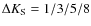$\Delta K_{\rm S} = 1 / 3 / 5 / 8 $