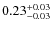 $0.23_{\rm -0.03}^{+0.03}$