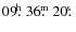 $09\hbox{$.\!\!^{\rm h}$ }36\hbox{$.\!\!^{\rm m}$ }20\hbox{$.\!\!^{\rm s}$ }$