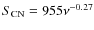 $S_{\rm CN}=955\nu^{-0.27}$