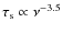 $\tau_{\rm s} \propto \nu^{-3.5}$