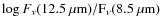 $\log F_\nu(12.5~\rm\mu m)/F_\nu(8.5~\rm\mu m)$