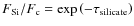 $F_{\rm Si}/F_{\rm c}=\exp\left(-\tau_{\rm silicate}\right)$