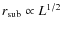 $r_{\rm sub}\propto L^{1/2}$