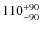 $\rm 110^{+90}_{-90 }$