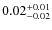 $\rm0.02^{+ 0.01 }_{ -0.02 }$