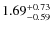 $\rm 1.69^{+ 0.73 }_{ -0.59 }$