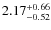 $\rm 2.17^{+ 0.66 }_{ -0.52 }$