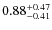 $\rm0.88^{+ 0.47 }_{ -0.41 }$