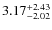 $\rm 3.17^{+ 2.43 }_{ -2.02 }$