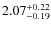 $\rm 2.07^{+ 0.22 }_{ -0.19 }$