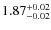 $\rm 1.87^{+ 0.02 }_{ -0.02 }$